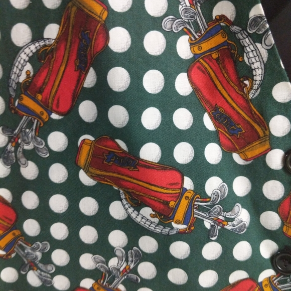 Novelty Vest Sleeveless Golf Print Womens  Size 42/XL Button-up Halloween - Picture 7 of 8